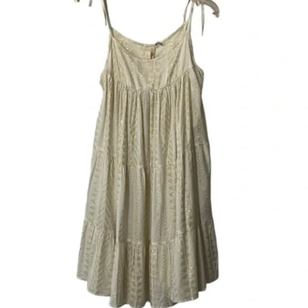 New Elan Cabo Dress Cover Up in White and Gold Metallic